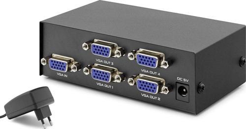 Hdx1278 4 Port Vga Splitter 200Mhz 1-İn 4-Out Siyah
