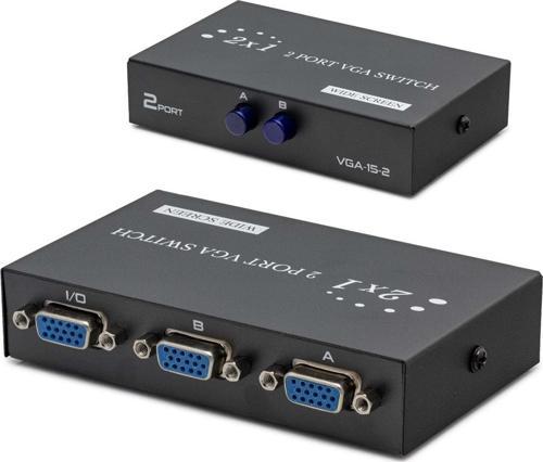 Hdx1280 2 Port Vga Switch 54Mhz 2Giriş 1Çıkış Butonlu Geçiş
