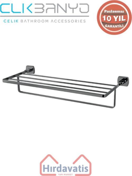 Paslanmaz Pirinç Milano Raf Havluluk 50Cm Mat Siyah