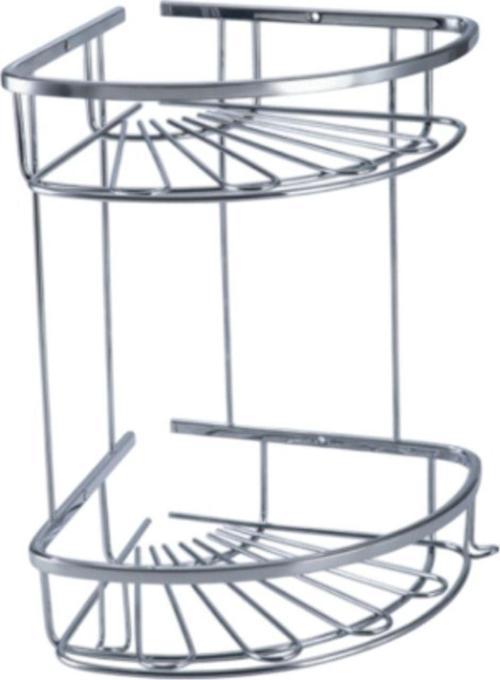 Paslanmaz Pirinç Zirve 304 İkili Lamalı 19X19Cm Sabunluk Şampuanlık Ve Köşe Süngerlik
