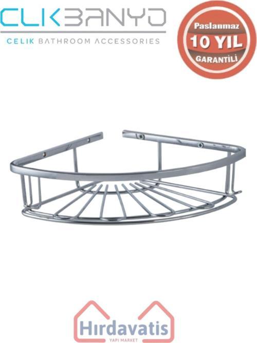 Paslanmaz Pirinç Zirve 304 Tekli Lamalı 19X19Cm Sabunluk Şampuanlık Ve Köşe Süngerlik
