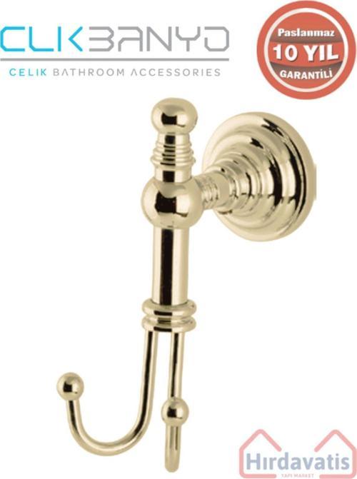 Paslanmaz Pirinç Ottoman Bornozluk Çiftli Altın Sarı Gold  10 Yıl Garantili