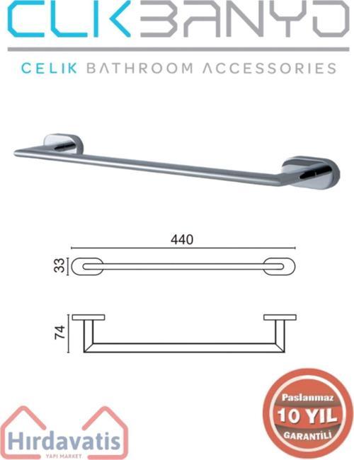 Paslanmaz Pirinç Zirve Uzun Havluluk 40Cm