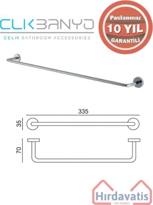 Paslanmaz Pirinç Eser Havluluk 30Cm