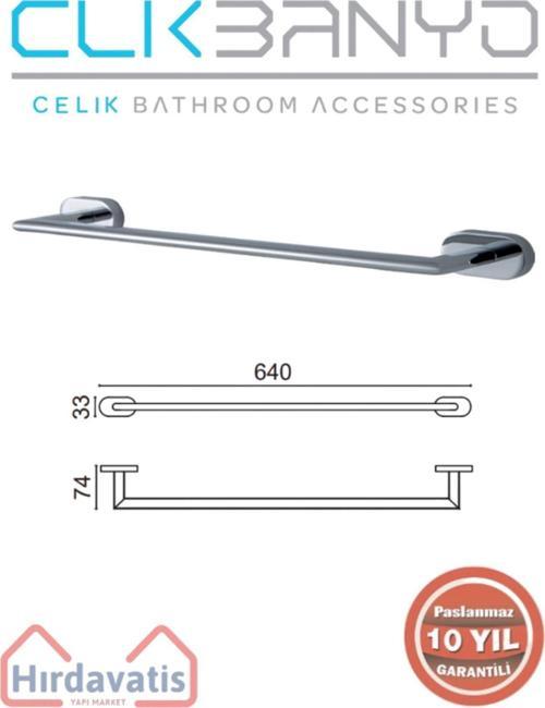 Paslanmaz Pirinç Zirve Uzun Havluluk 60Cm