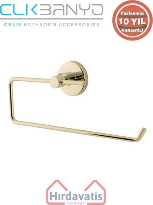 Paslanmaz Pirinç Flora Açık Kağıt Havluluk Altın Sarı Gold