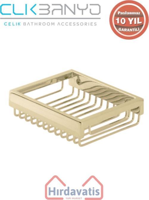 Paslanmaz Pirinç Kumru Lama Sabunluk 10X12 Altın Sarı Gold