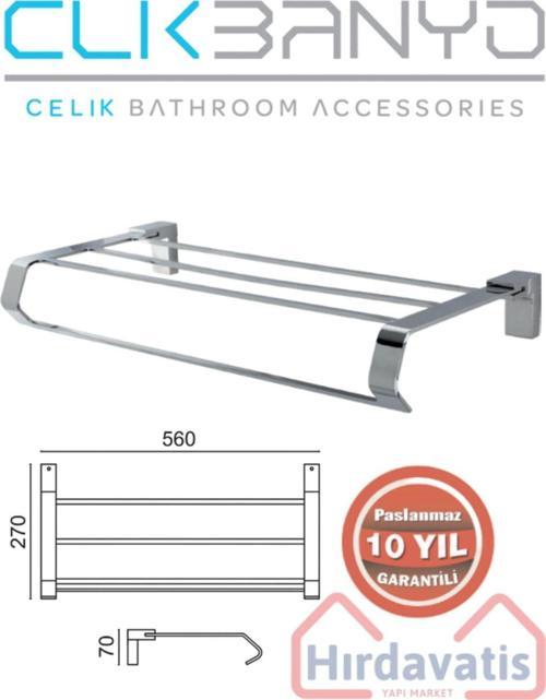 Paslanmaz Pirinç Titanik Raf Havluluk 50Cm Pirinç Malzeme ( 10 Yıl Garantili )