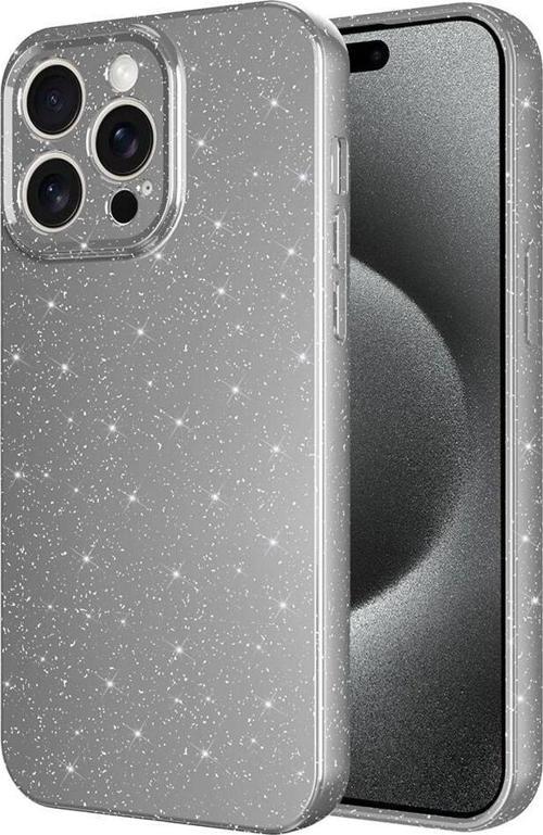 iPhone 15 Pro Uyumlu Kamera Korumalı Simli Parlak Yumuşak Silikon Kılıf