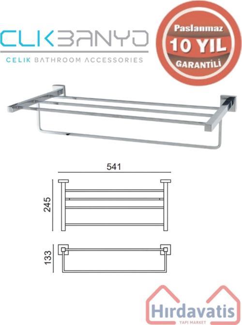 Paslanmaz Pirinç Tamay Havluluk Alt Borulu 50Cm