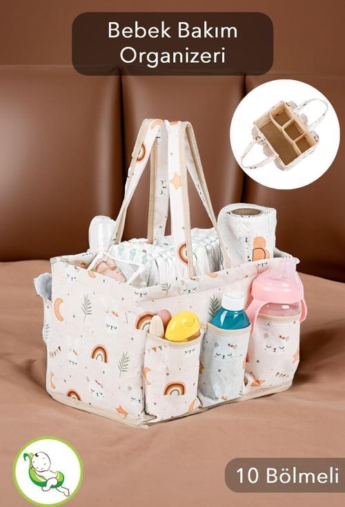 Çok Amaçlı Bölmeli Bebek Bakım Çantası Baby Hastane Çantası Gözlü Bebek Bakım Organizeri