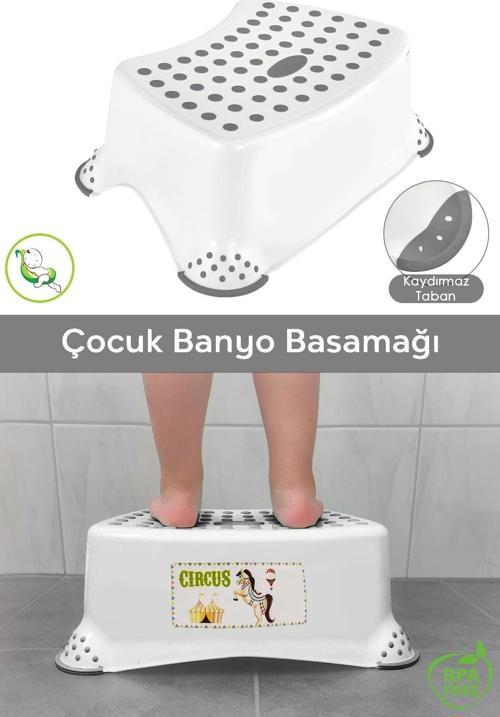 Kaydırmaz Çocuk Bebek Banyo Basamağı - Kaymaz Lavabo Taburesi