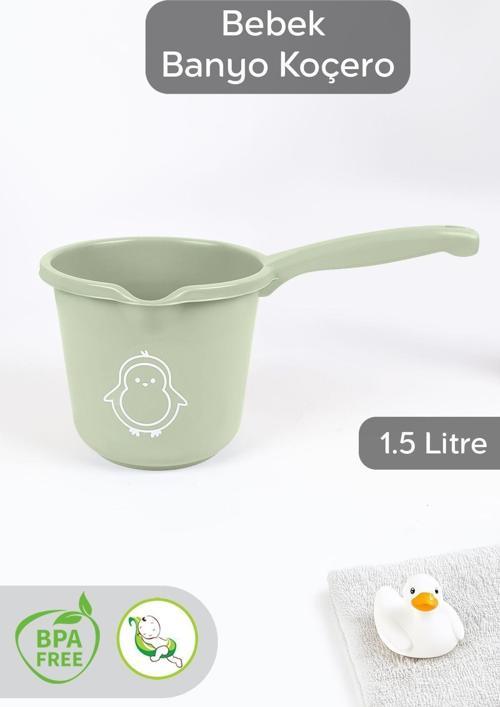 Bebek Banyo Maşrapası - Figürlü Maşrapa - 1,5 Lt Koçero - Yeşil