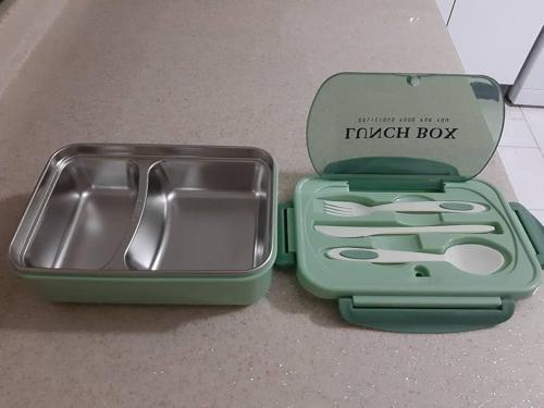 Sisus mikrodalga uyumlu lunch box beslenme kabı yeşil