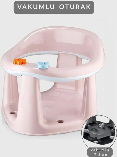 Bebek Banyo Oturağı - Vakum Tabanlı Bebek Mama Oturağı Pembe
