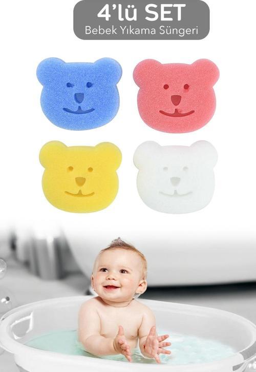 Bebek Ayıcık Banyo Süngeri 4'Lü Paket