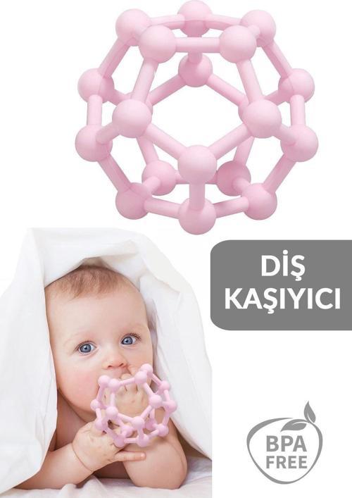 Bebek Diş Kaşıyıcı - Duyusal Diş Kaşıyıcı El Topu - Pembe