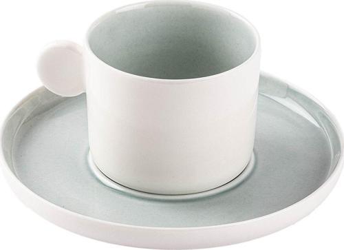 Thın Açık Mavi Porselen İkili Fincan Seti 140Ml