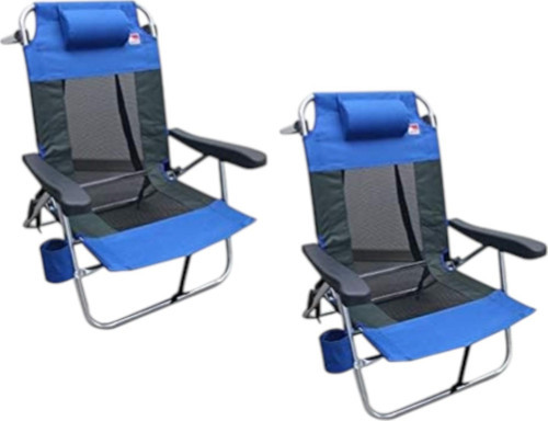 2 ADET Funky Chairs Beach Star Light Alüminyum 5 Kademeli, Tam Yatar Pozisyon, Plaj Şezlong Sandalye 2 ADET