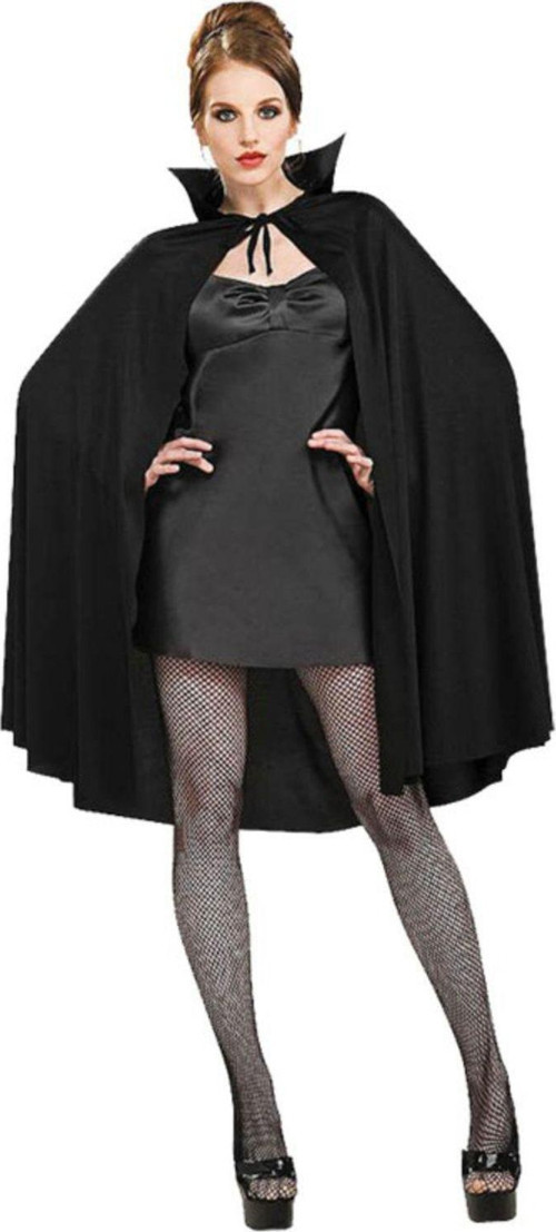 Siyah Renk Yakalı Halloween Pelerini 90 Cm