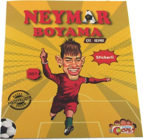 Neymar Çıkartmalı Maskeli Boyama Kitabı