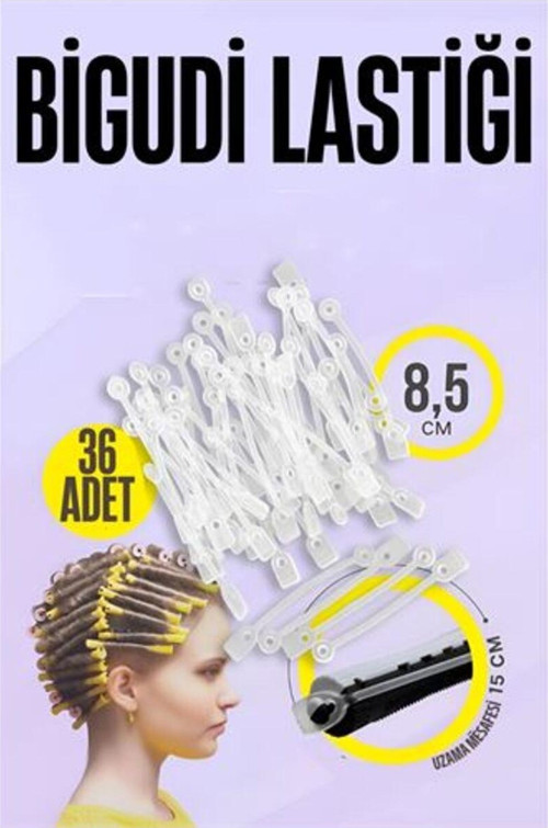 Bigudi Lastiği Perma Lastikleri 36 Adet