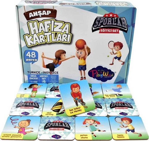 Eğitici Ahşap Hafıza Kartları Sporlar