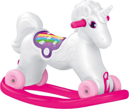 Dolu Unicorn Sallanan Tekerlekli At