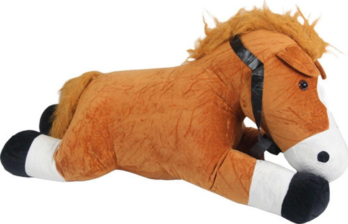 Peluş Yatan Kahverengi At 75 Cm.