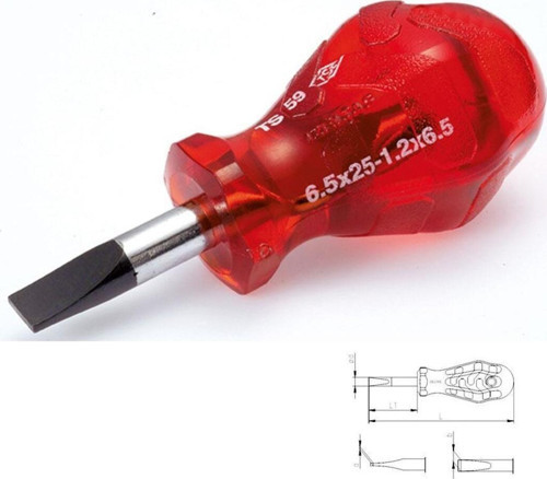 İzeltaş 4110 Kraft Topaç Düz Tornavida 6,5X40