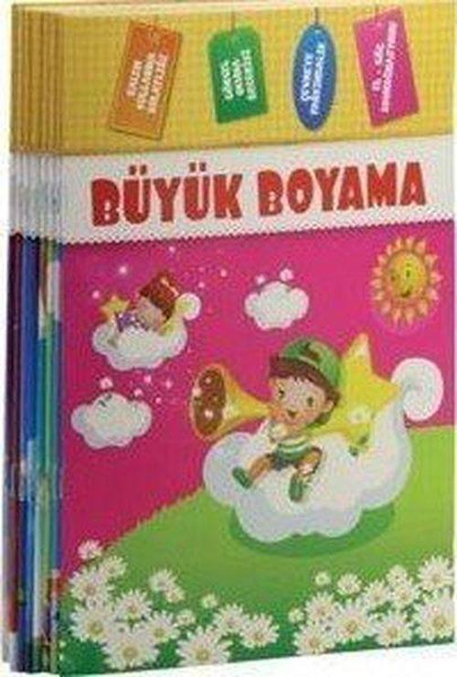 Büyük Boyama Seti-Renkli ve Örnekli-8 Kitap Takım