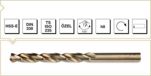Makina Takım Hss-E Altın Seri İnox Delme Matkap Ucu 2 Mm