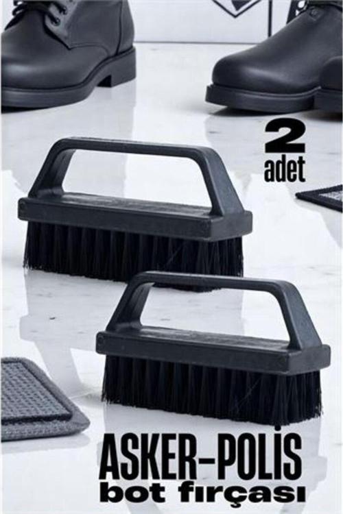 Sert Kıllı Asker-Polis Bot Fırçası - Leke Çıkarıcı Elbise Fırçası 2 Adet