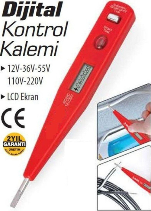 Profesyonel Dijital Kontrol Kalemi Tornavida Voltaj Ölçer