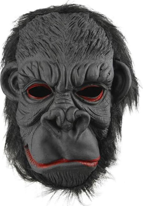 Lateks Goril Maskesi Maymun Maskesi Et Maskesi Orangutan Siyah Saçlı 3 No