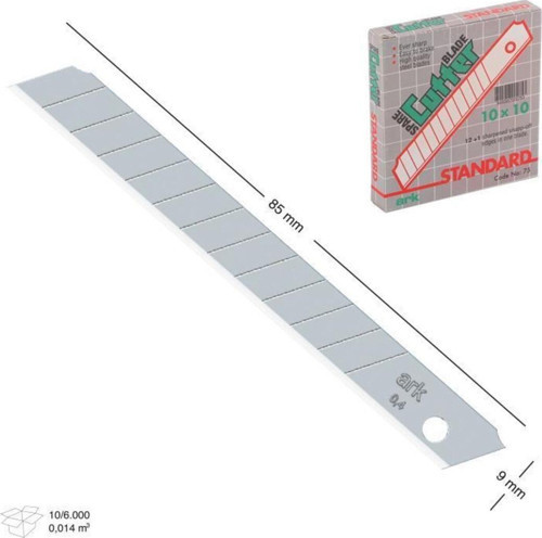 Maket Bıçağı Yedek Bıçağı 80X9 Mm İnce Yedek 10 Adet
