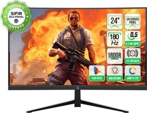 Vivid T40 24'' Curved RGB 180Hz 0.5ms FHD Va Panel 2x2W Speaker Gaming Monitör (Sıfır Ölü Piksel Garantili)