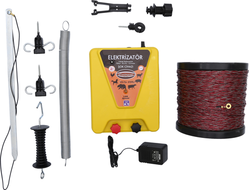 EC05 G12V Ç15000V 7.8joule Standart Elektrikli Çit Cihazı Pro Set