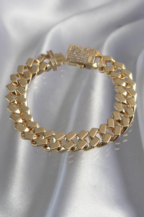 Vip Seri Gurmet Zirkon Taşlı Gold Renk Bileklik - EBJ240807W25525