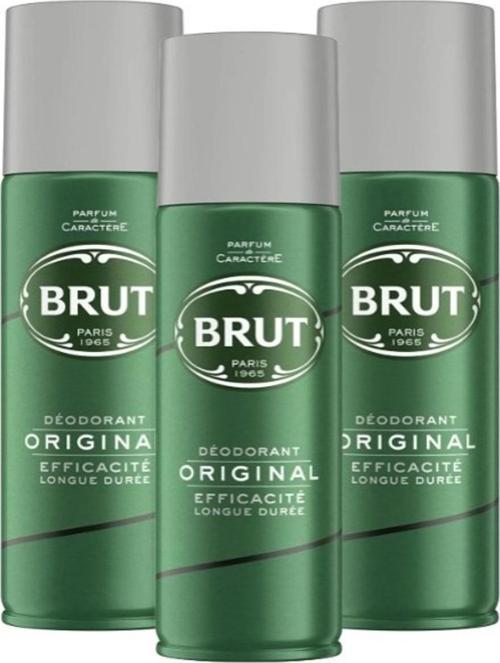 3 x Brut Original Deodorant Spray 200 Ml