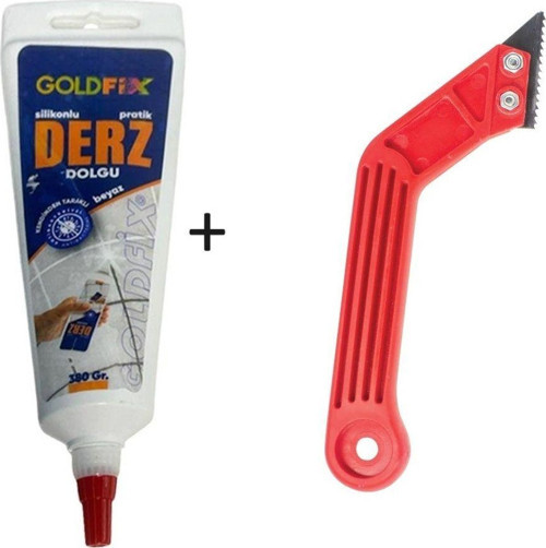 Beyaz Derz Dolgusu - Lavabo Küvet Fayans Derzi Kalemi 380Gr + Sökme Temizleme Spatula Set