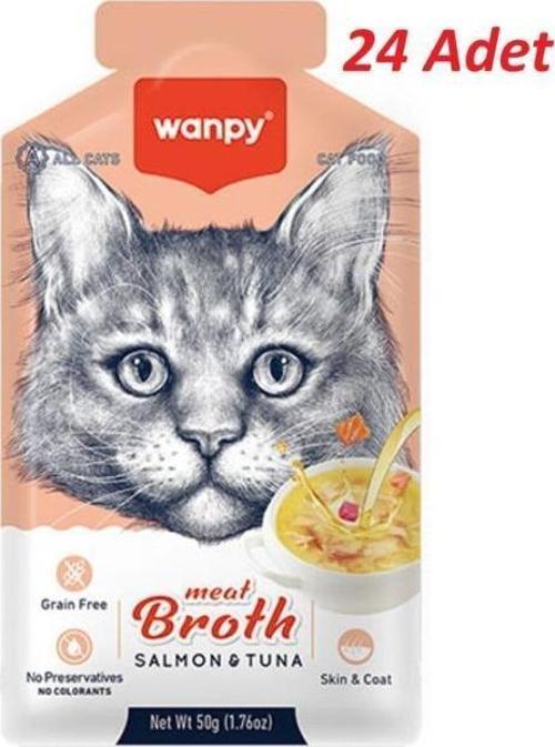 Somon & Ton Balığı Etli Kedi Çorbası 50 Gr*24 Adet