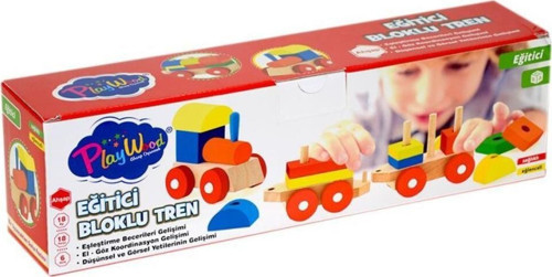 351-Ony Kutuda Ahşap Eğitici Bloklu Tren