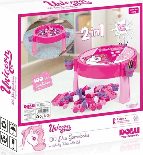 2572 Unıcorn 100 Pcs Bloklu Aktıvıte Masası Montaj