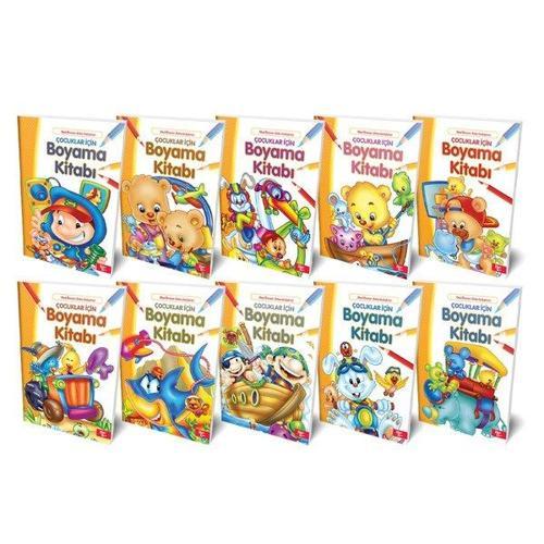 Çocuklar İçin Boyama Kitabı Seti - 10 Kitap Takım