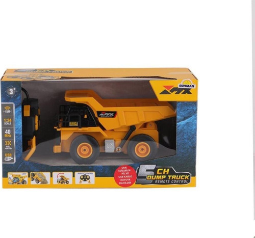 5082 Sun-Rst-Rc İş Makinesi 1 24 Damperli Kamyon Ff Işıklı 5Ch 3 7V Usb 40Mhz