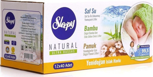 Natural Yenidoğan Islak Mendil 12X40 480 Yaprak