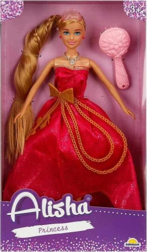 0835 Sun-Rst-Sıs-Mnk Alisha Prenses Uzun Saçlı Aksesuarlı Bebek Set 29 Cm 3Renk -Sunman