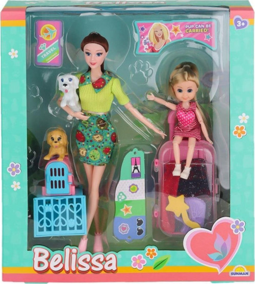 3046 Sun-Rst-Sıs-Mnk Bbk Set Belıssa Ve Annesi Yolculuk Zamanı 30Cm
