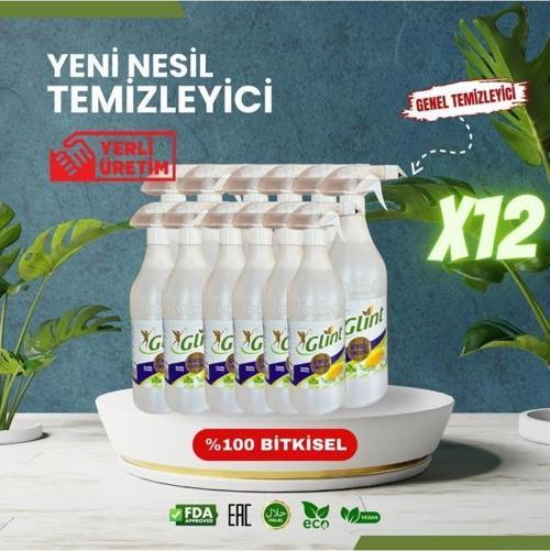 12 X 1 Lt. %100 Bitkisel Fırın Ocak Tezgah Temizleme Spreyi Kokusuz Anti Alerjik